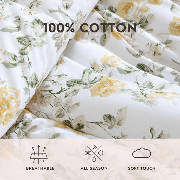 Floral Comforter Set with Shams & Decorative Pillows