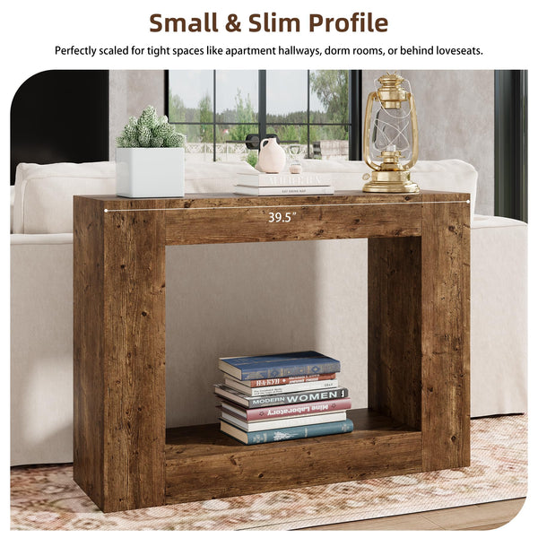 Rustic Brown Solid Wood Console Table