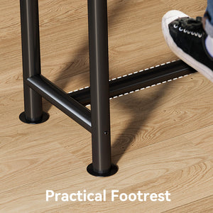 63" Solid Wood Rectangular Bar Table with Metal Legs