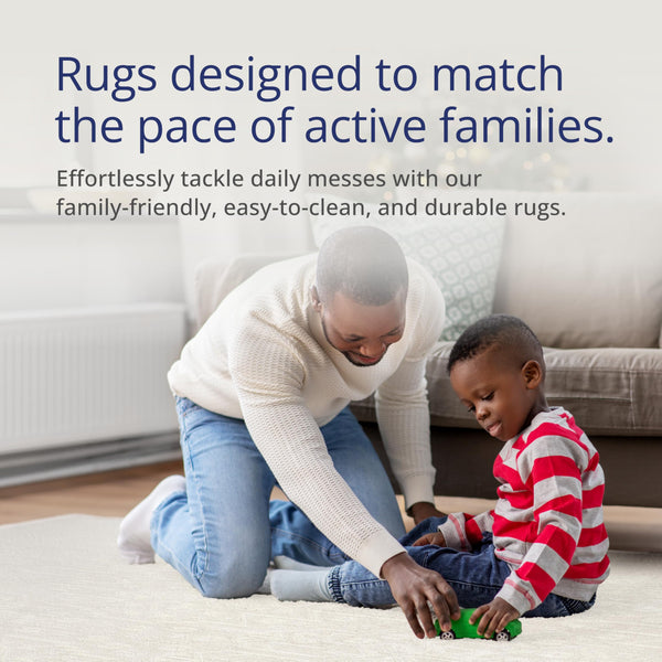 Cream Area Rug – Washable Vintage Geometric Design