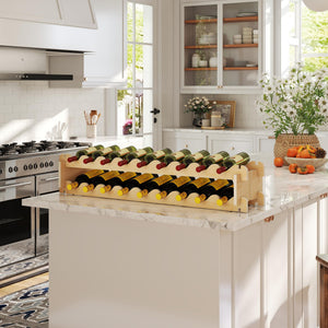 6-Tier Stackable Wood Wine Rack – 54 Bottle Freestanding Storage Shelf