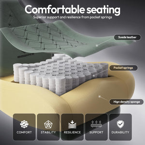 Ergonomic Fabric Gaming Chair with Heated Massage & Footrest