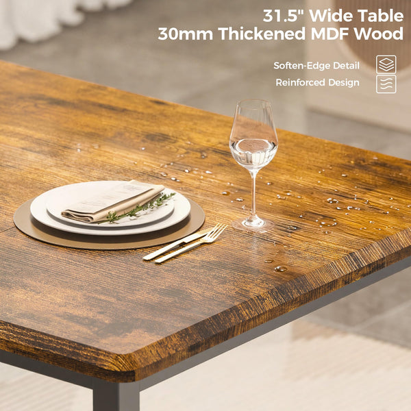 5-Piece Extendable Dining Table Set with 4 Upholstered Chairs
