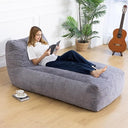 Giant Memory Foam Bean Bag Lounger Chair with Faux Fur & Side Pockets