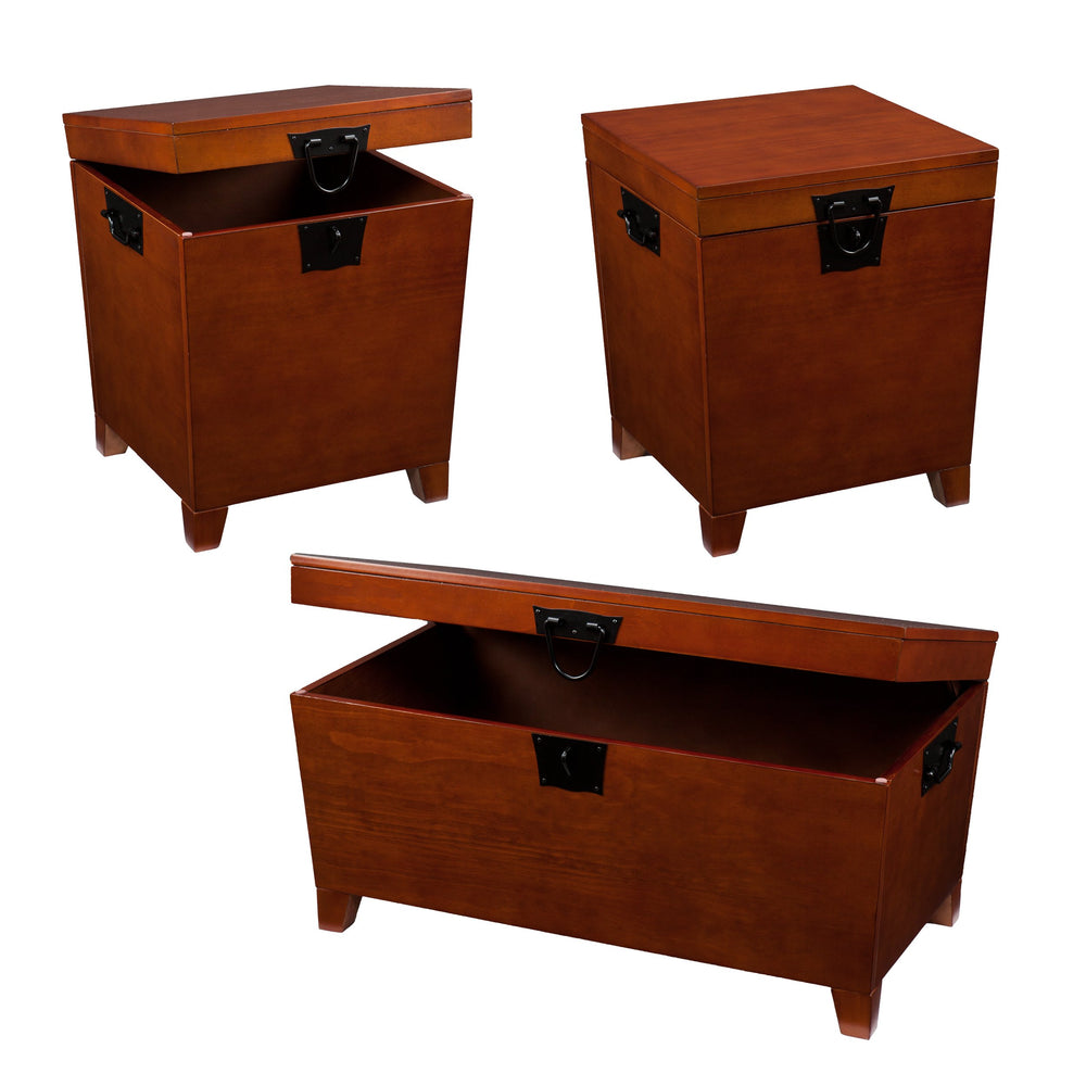 Mission Oak Trunk Table Set – 3 Piece