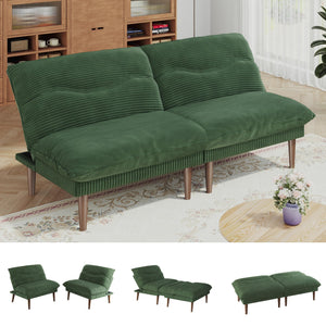 75 Inch Convertible Futon Sofa Bed with Adjustable Backrest
