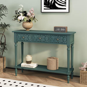 Console Table with 3 Drawers & Open Shelf