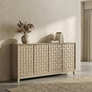 60" Sideboard Buffet Cabinet with 4 Doors & Adjustable Shelves