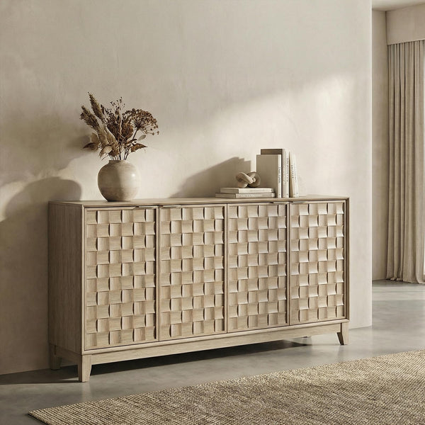 60" Sideboard Buffet Cabinet with 4 Doors & Adjustable Shelves