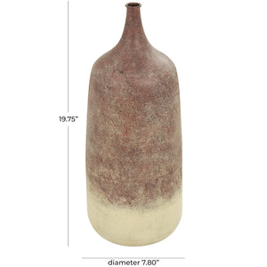 Large Round Iron Decorative Vase – Copper Ombre Farmhouse Centerpiece