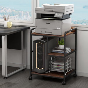 Large Printer Stand with Wheels & Storage