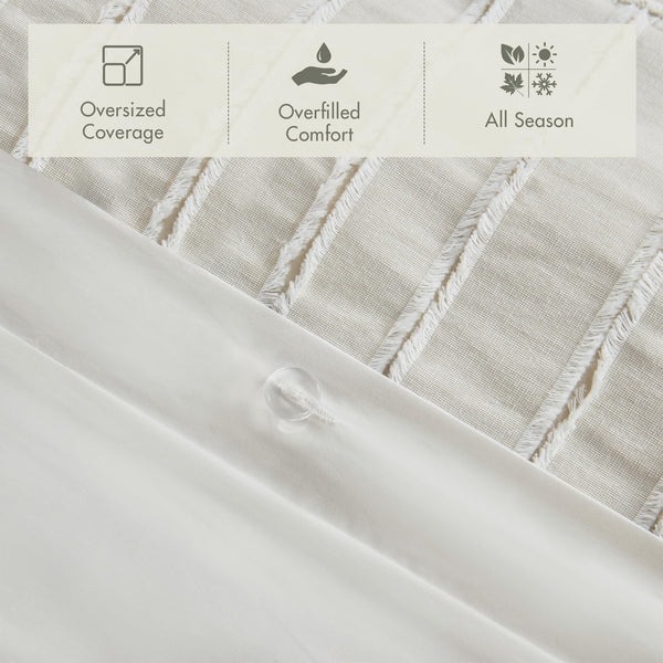 Cotton Clipped Jacquard Comforter Set with Removable Cover