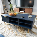 Modern Coffee Table with Storage – Navy Blue