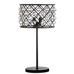 22.5" Oil Rubbed Bronze 2-Light Crystal and Iron Table Lamp
