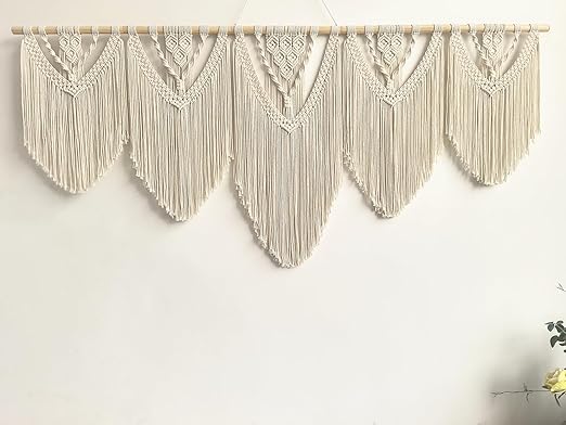 Extra Large Macrame Wall Hanging – 71"W x 32"H Boho Woven Tapestry