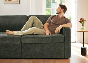U-Shaped Modular Sectional Sofa with Storage Seats & Ottoman