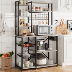 Baker's Rack with Power Outlet & Wire Basket