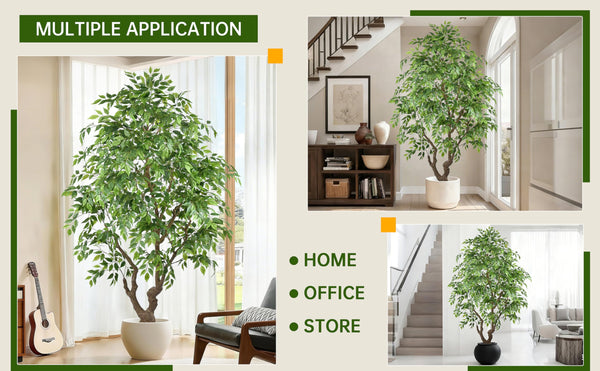 Large Artificial Ficus Tree with Realistic Leaves