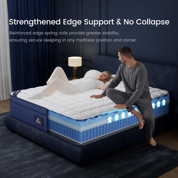 Hybrid Pillow Top Mattress with Pocket Springs & Memory Foam
