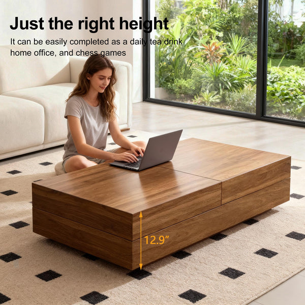Expandable Coffee Table with Storage