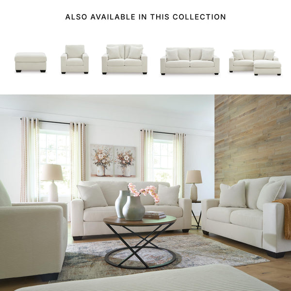 Contemporary Rectangular Upholstered Ottoman – White