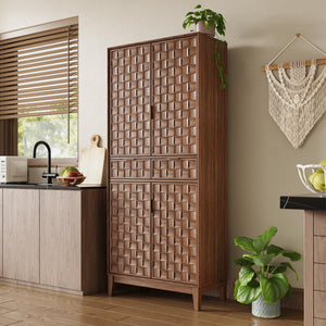 71" Tall Pantry Cabinet with Doors, Drawers & Adjustable Shelves