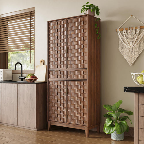 71" Tall Pantry Cabinet with Doors, Drawers & Adjustable Shelves