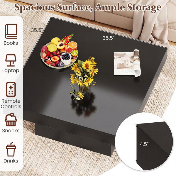 Square LED Coffee Table with Remote