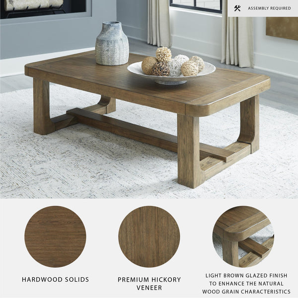Light Brown Rectangular Coffee Table