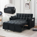 Convertible Futon Sofa Bed with Adjustable Backrest & Storage Pockets