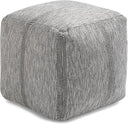 Square Pouf Ottoman Footrest – Cotton Polyester Floor Seating