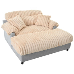 Oversized Chaise Lounge Sofa with Throw Pillows