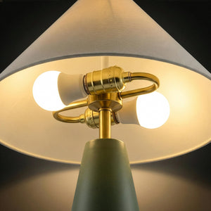 Dawn LED Table Lamp - Green Glass Modern Bedside Lamp