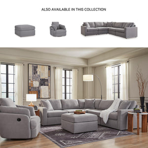 Square Oversized Accent Ottoman – Stain Resistant, Gray
