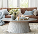 Oval Coffee Table with Fluted Design