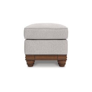 Farmhouse Upholstered Ottoman with Turned Legs