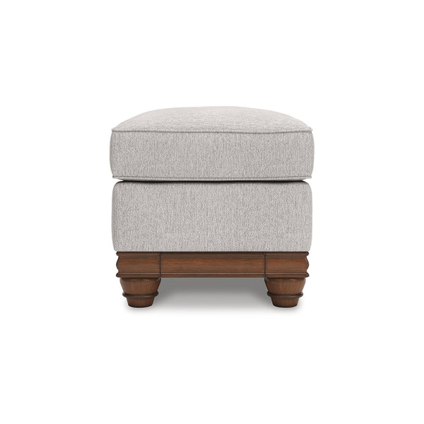 Farmhouse Upholstered Ottoman with Turned Legs