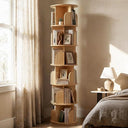 6-Tier Rotating Bookshelf with Lazy Susan Turntable