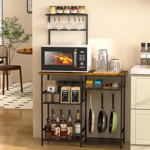 6-Tier Baker's Rack with Storage Adjustable Shelves and 10 S-Hooks