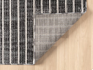 Striped Area Rug – Grey & Black