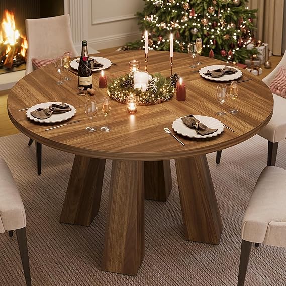 47" Round Dining Table for 4-6