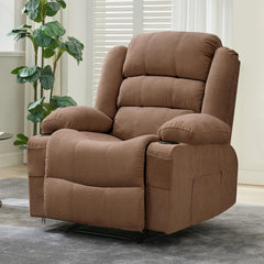 Large Recliner Chair – 3-Position Manual Reclining Chair with Cup Holders