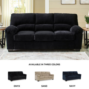 Contemporary Corduroy Sofa – 3-Seat Living Room Couch