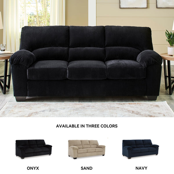 Contemporary Corduroy Sofa – 3-Seat Living Room Couch