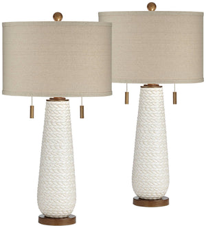 Mid-Century Modern Ceramic Table Lamps, Set of 2