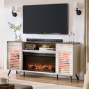 70" Fireplace TV Stand with 36" Electric Fireplace & Slatted Sliding Doors