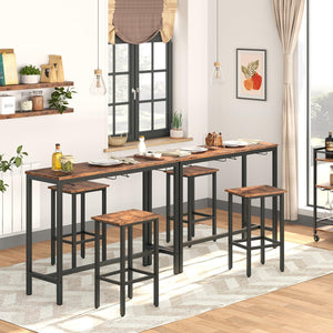 Industrial Bar Table Set with 2 Stools