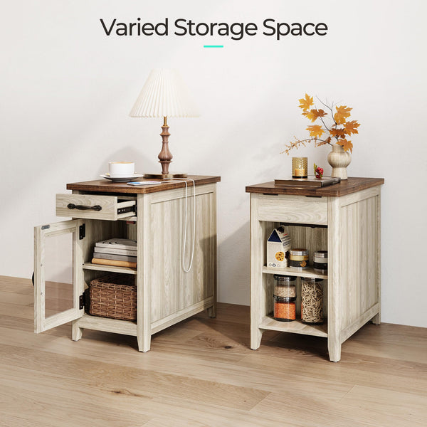 Farmhouse Living Room Table Set 4-Piece with TV Stand, Coffee Table & End Tables