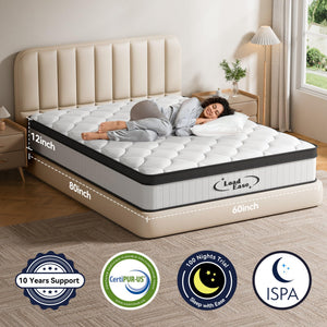 Queen Hybrid Mattress 12 Inch – Memory Foam & Pocket Springs