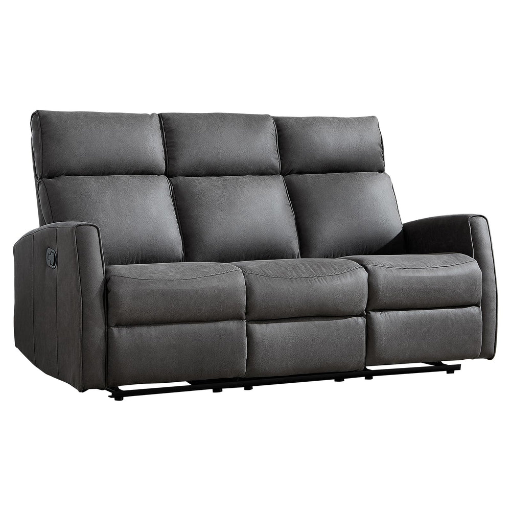 3-Seat Wall-Hugger Reclining Sofa – Grey Fabric